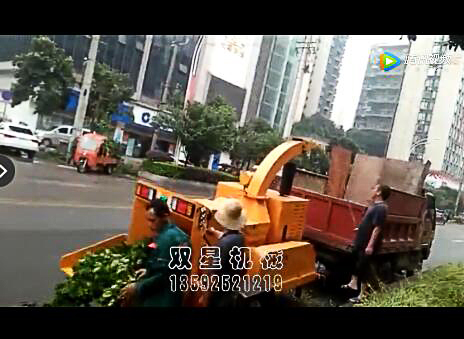 园林树枝粉碎机视频客户现场作业视频